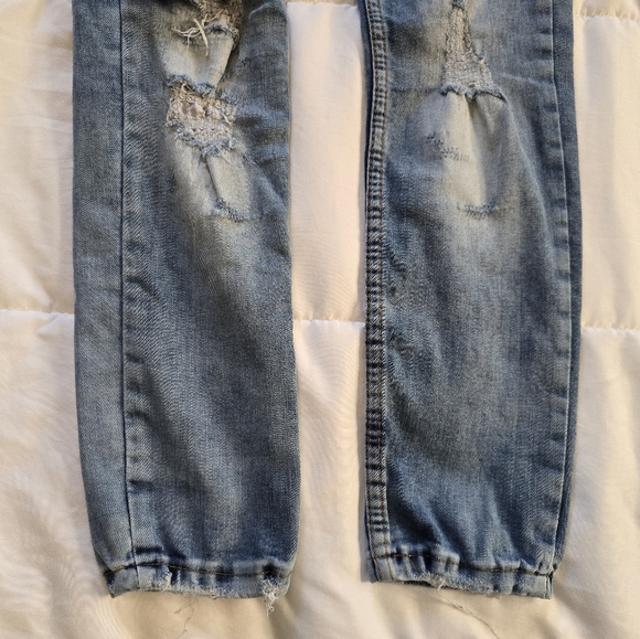 XWAY Jeans Teen 13/14 Skinny Ankle Stitched Distressed Stretch Denim 25x25.5 - Picture 2 of 14